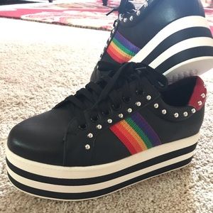 Pazzle rainbow platform shoes sneakers